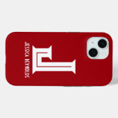 Coques Case-Mate iPhone Monogramme minimal rouge (Verso (horizontal))