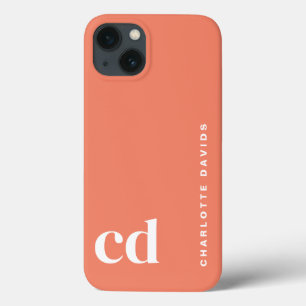 Case-Mate iPhone Case Monogramme minimaliste de pêche au corail