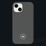 Coque Pour iPhone 14 Monogramme modéré minimaliste<br><div class="desc">Conception monogramme classique moderne avec médaillon monogramme gris et blanc.</div>
