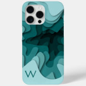 Coques Case-Mate iPhone Monogramme moderne Aqua Turquoise peinture Abstrai (Verso)