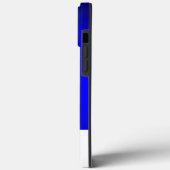 Coques Case-Mate iPhone Monogramme moderne Blanc Bleu Plaine (Verso / Gauche)