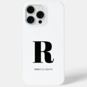 Coques Case-Mate iPhone Monogramme moderne blanc simple (Verso)