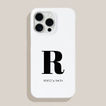 Coque iPhone 15 Pro Max Monogramme moderne blanc simple<br><div class="desc">Boîtier Téléphonique Monogramme Initiale Simple Et Moderne. Créez votre propre coque iphone personnalisé avec un nom initial personnalisé.</div>