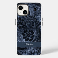 Monogramme moderne bleu Denim Swirl Plus Pro Max