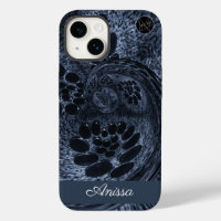 Monogramme moderne bleu Denim Swirl Plus Pro Max)