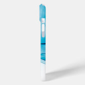 Coques Case-Mate iPhone monogramme moderne bleu marbré (Verso / Gauche)