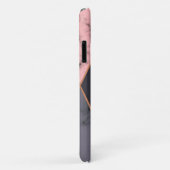 Coques Case-Mate iPhone Monogramme Moderne Chic Féminin Rose Marbre Gris (Dos/Droite)