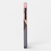 Coques Case-Mate iPhone Monogramme Moderne Chic Féminin Rose Marbre Gris (Dos/Gauche)