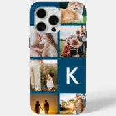 Coques Case-Mate iPhone Monogramme moderne Collage photo initial (Verso)