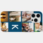 Coques Case-Mate iPhone Monogramme moderne Collage photo initial (Verso (horizontal))