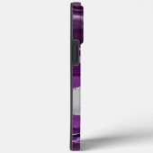 Coques Case-Mate iPhone Monogramme moderne d'âge mauve et argenté (Verso / Droite)