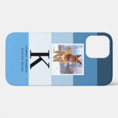 Coques Case-Mate iPhone Monogramme moderne de la photo d'animal | Bleu Ble (Verso (horizontal))