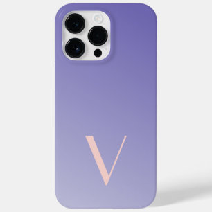 Coque Pour Pour iPhone 14 Pro Max Monogramme moderne de lavande à dégradé minimal pe