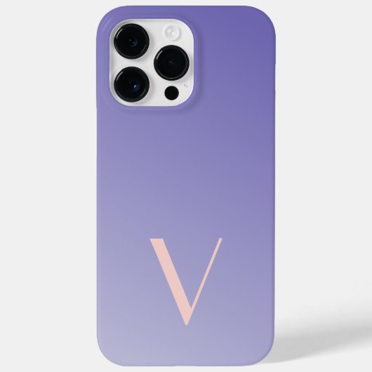 Coques Case-Mate iPhone Monogramme moderne de lavande à dégradé minimal pe (Verso)