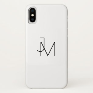 Case-Mate iPhone Case Monogramme moderne de Minimalistic blanc et noir