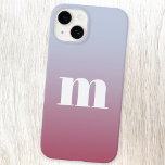 Coque Pour iPhone 14 Monogramme moderne Dégradé rose initial<br><div class="desc">La typographie coque moderne minimaliste monogramme design initial qui peut être modifié pour personnaliser. Blanc sur un arrière - plan de dégradé rose magenta à bleu pâle.</div>