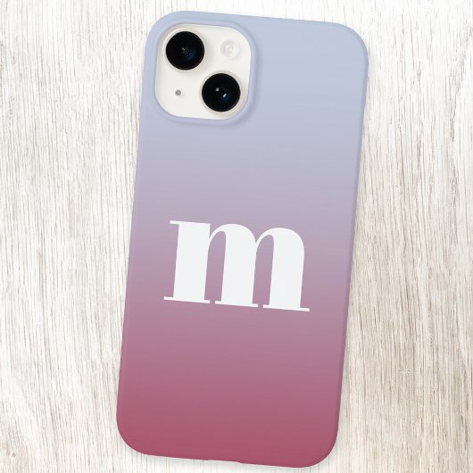 Coques Case-Mate iPhone Monogramme moderne Dégradé rose initial