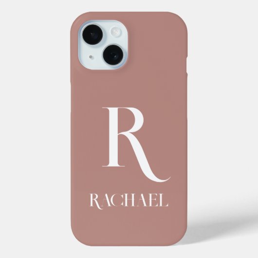 Coques Case-Mate iPhone Monogramme Moderne Design Beige (Verso)