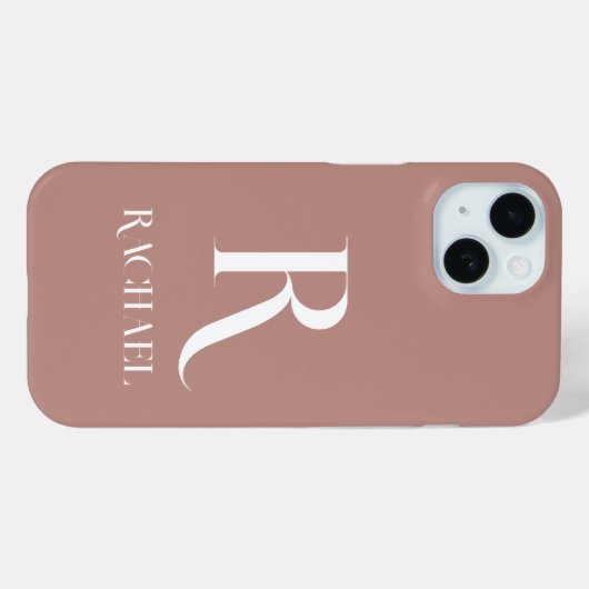 Coques Case-Mate iPhone Monogramme Moderne Design Beige (Verso (horizontal))