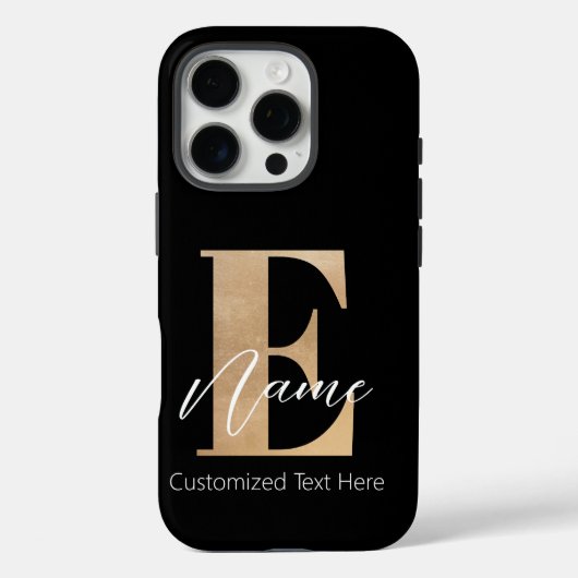Coques Case-Mate iPhone Monogramme moderne E & Nom initial Personnalisé (Verso)
