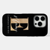 Coques Case-Mate iPhone Monogramme moderne E & Nom initial Personnalisé (Verso (horizontal))