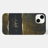 Coques Case-Mate iPhone Monogramme moderne Elegant Gold Touch (Verso (horizontal))
