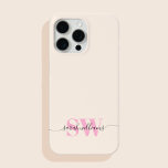 Coque iPhone 15 Pro Max Monogramme Moderne Élégant Nom de script chic<br><div class="desc">Monogramme Moderne Élégant Chic Nom de script Personnalisé coque iphone</div>