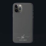 Case-Mate iPhone Case Monogramme moderne Élégante calligraphie Personnal<br><div class="desc">Coque iphone monogramme personnel moderne avec calligraphie script tendance et design typographique minimaliste. Il s'agit de la version ivoire/gris charbon.</div>