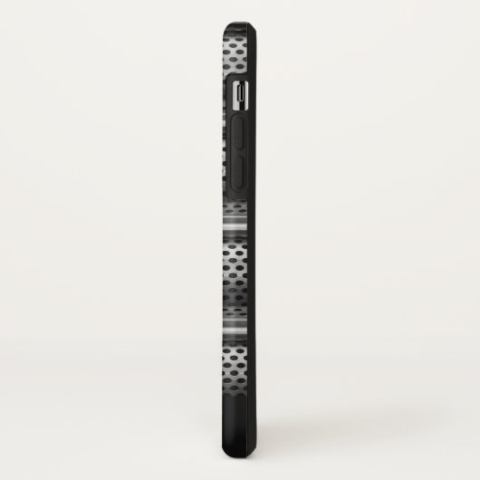 Coques Case-Mate iPhone Monogramme moderne en argent (Dos/Gauche)