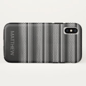 Coques Case-Mate iPhone Monogramme moderne en argent (Dos (Horizontal))