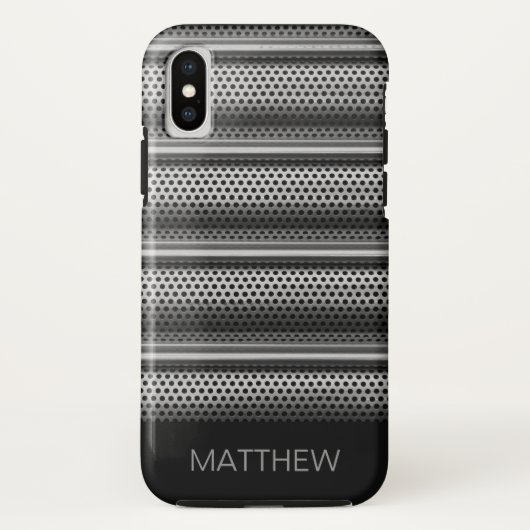 Coques Case-Mate iPhone Monogramme moderne en argent (Dos)