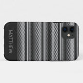 Coques Case-Mate iPhone Monogramme moderne en argent (Dos (Horizontal))