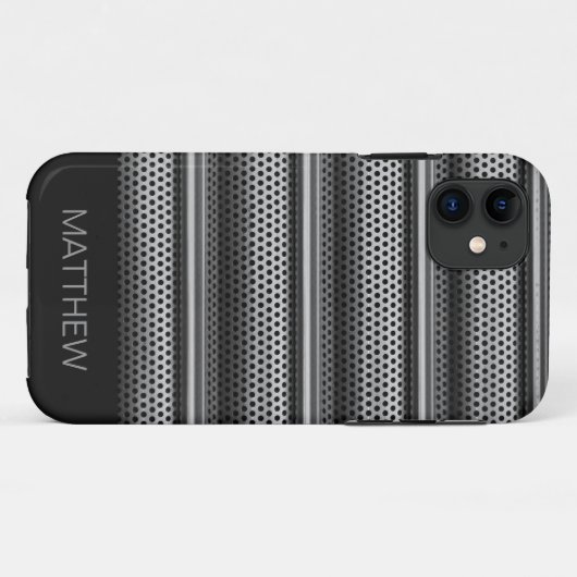 Coques Case-Mate iPhone Monogramme moderne en argent (Dos (Horizontal))