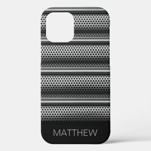 Coques Case-Mate iPhone Monogramme moderne en argent (Verso)