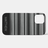 Coques Case-Mate iPhone Monogramme moderne en argent (Verso (horizontal))