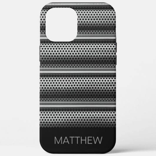 Coques Case-Mate iPhone Monogramme moderne en argent (Verso)