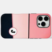 Coques Case-Mate iPhone Monogramme Moderne Féminin Chic Rayure Rose Noir (Verso (horizontal))