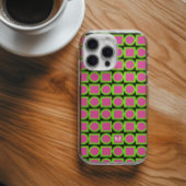 Coques Case-Mate iPhone Monogramme moderne Fuchsia Green Géométrique