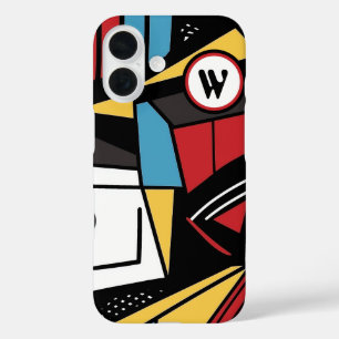 Coques iPhone 16 Monogramme moderne géométrique Abstrait