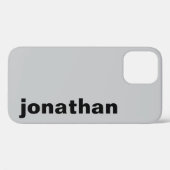 Coques Case-Mate iPhone Monogramme Moderne Gris (Verso (horizontal))
