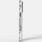 Coques Case-Mate iPhone Monogramme moderne gris blanc Motif Abstrait (Verso / Droite)
