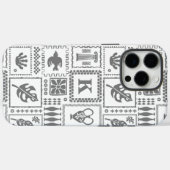 Coques Case-Mate iPhone Monogramme moderne gris blanc Motif Abstrait (Verso (horizontal))