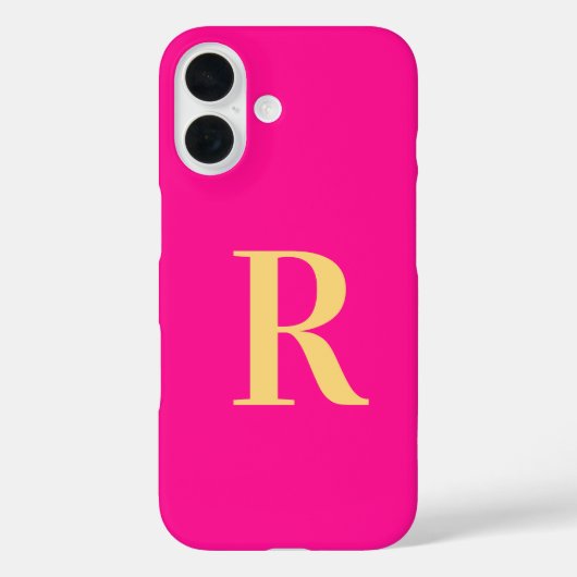 Coques Case-Mate iPhone Monogramme moderne Hot rose (Verso)