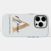 Coques Case-Mate iPhone Monogramme moderne Initiale A & Nom Personnalisé (Verso (horizontal))