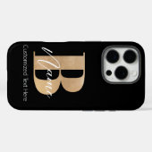 Coques Case-Mate iPhone Monogramme moderne Initiale B & Nom Personnalisé (Verso (horizontal))