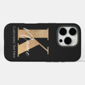Coques Case-Mate iPhone Monogramme moderne Initiale K & Nom Personnalisé (Verso (horizontal))