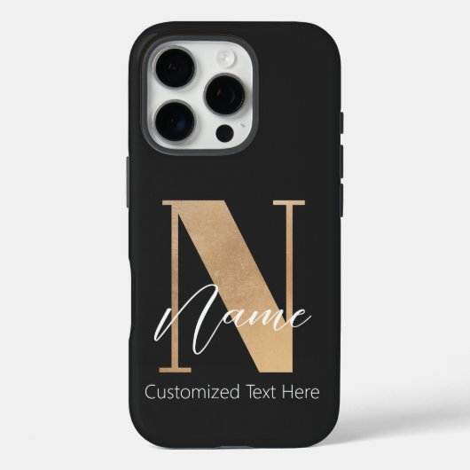 Coques Case-Mate iPhone Monogramme moderne Initiale N & Nom Personnalisé (Verso)