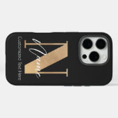 Coques Case-Mate iPhone Monogramme moderne Initiale N & Nom Personnalisé (Verso (horizontal))