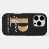 Coques Case-Mate iPhone Monogramme moderne Initiale P & Nom Personnalisé (Verso (horizontal))