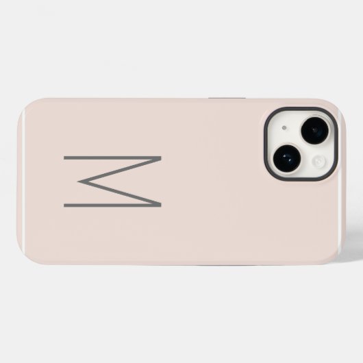 Coques Case-Mate iPhone Monogramme moderne initiale simple (Verso (horizontal))